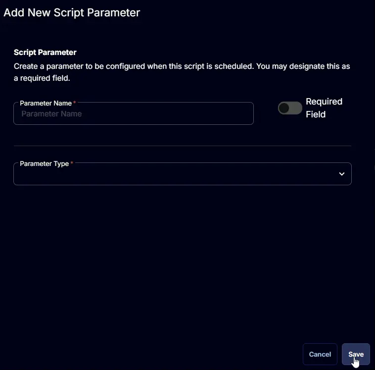 AddNewScriptParameter