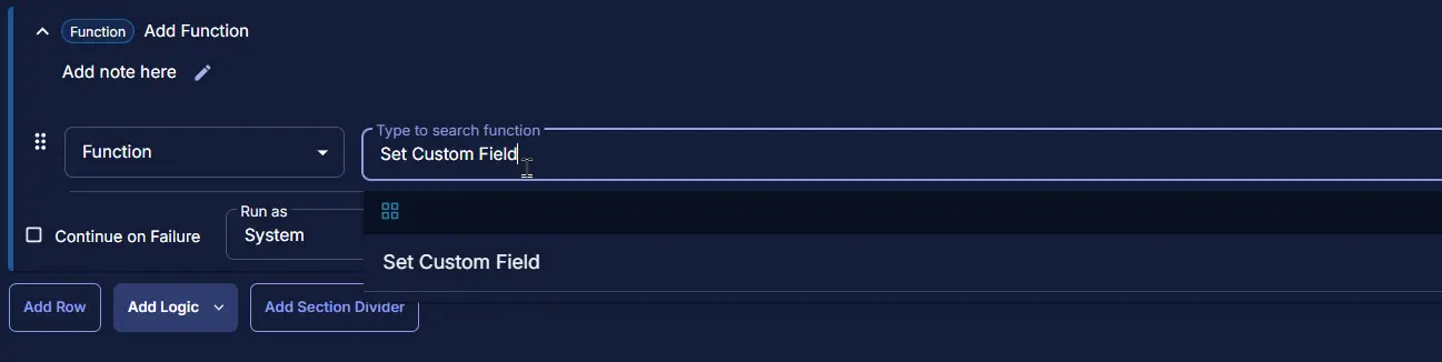 Set Custom Field Search