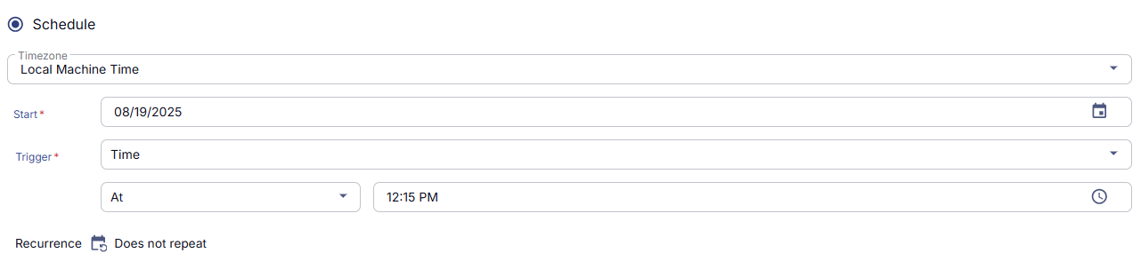 Schedule Task Time