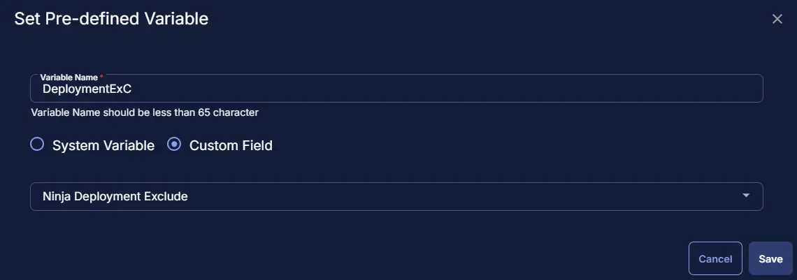 Deployment Exclude
