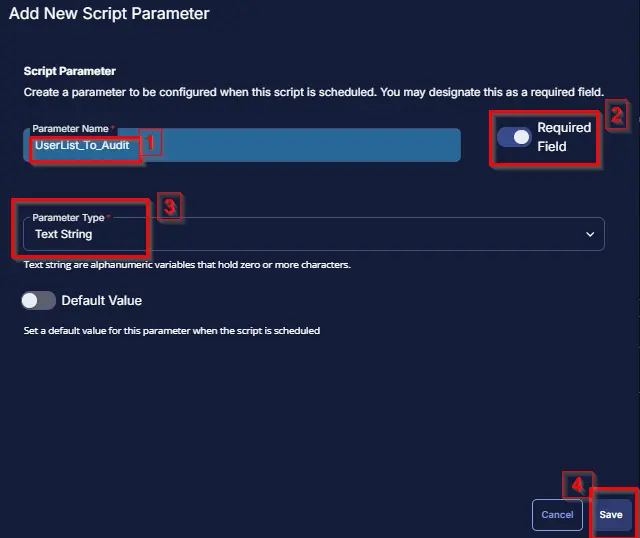 Parameter Setup Image