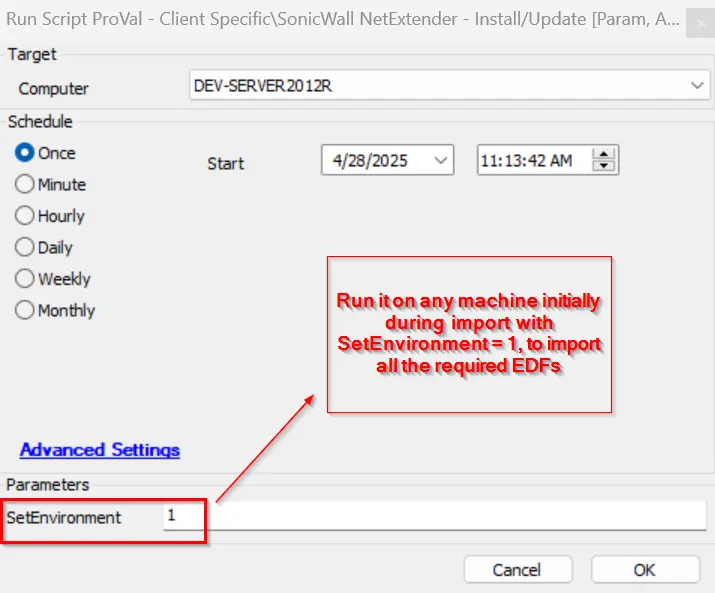 Import EDFs Sample Run