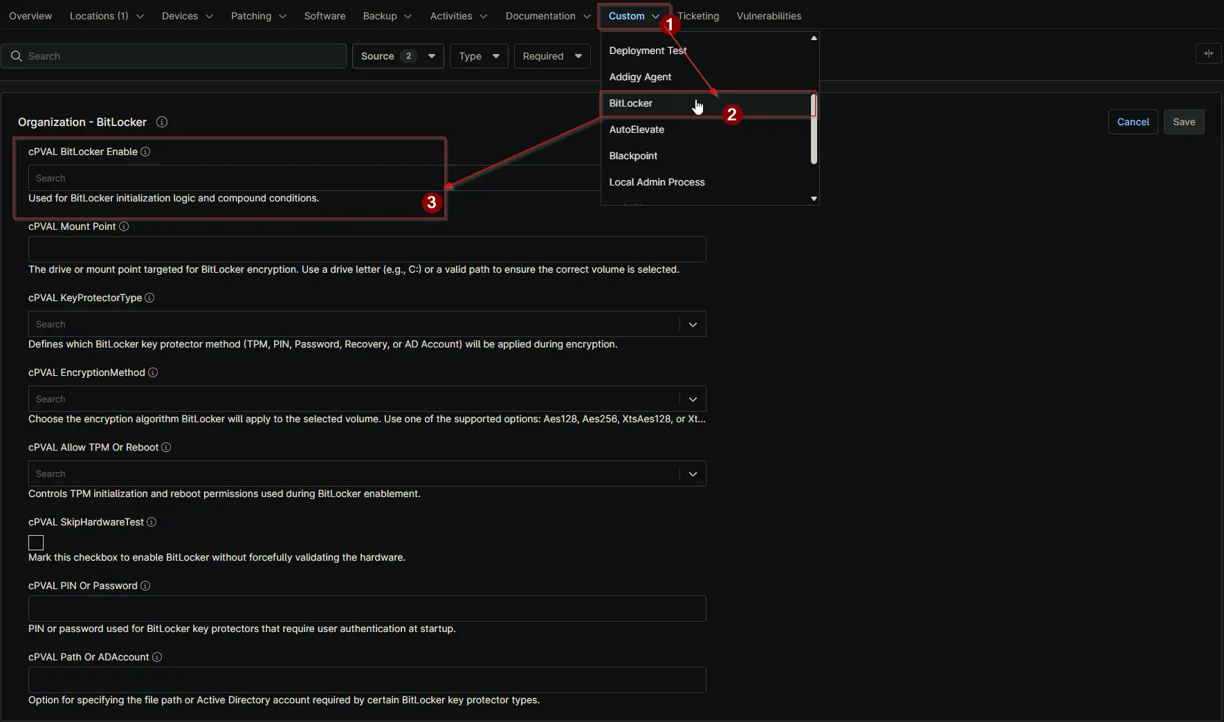 cPVAL BitLocker Enable