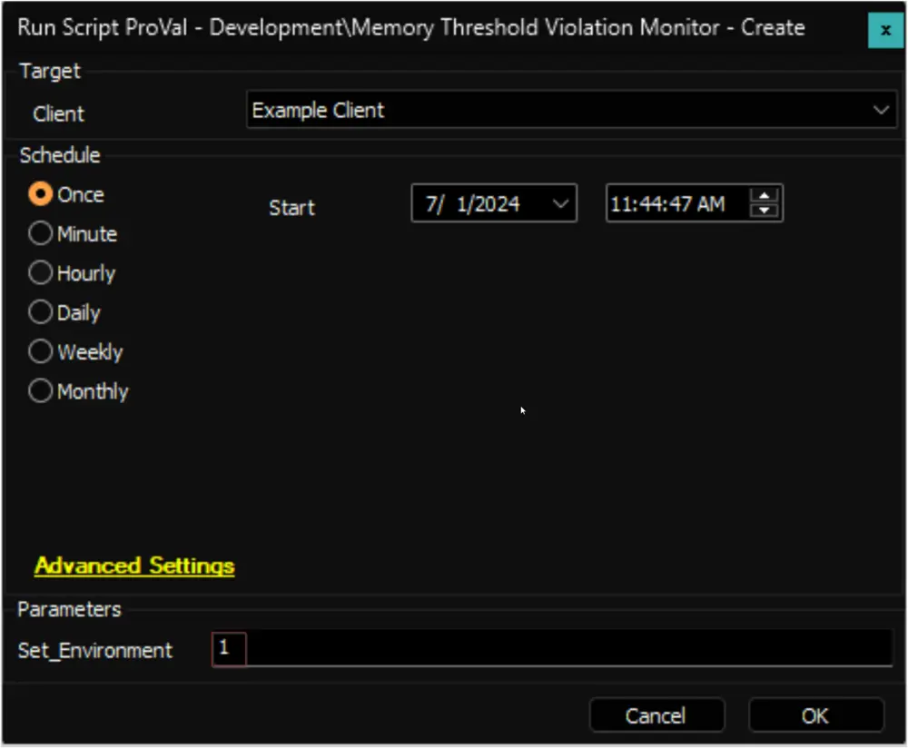 Run Debug Script