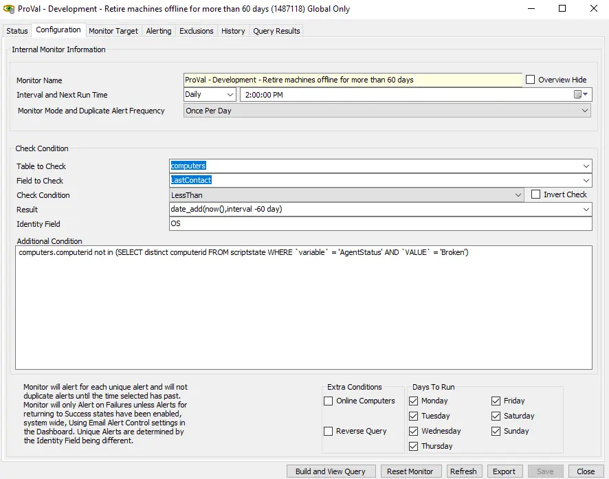 Monitor Set Configuration