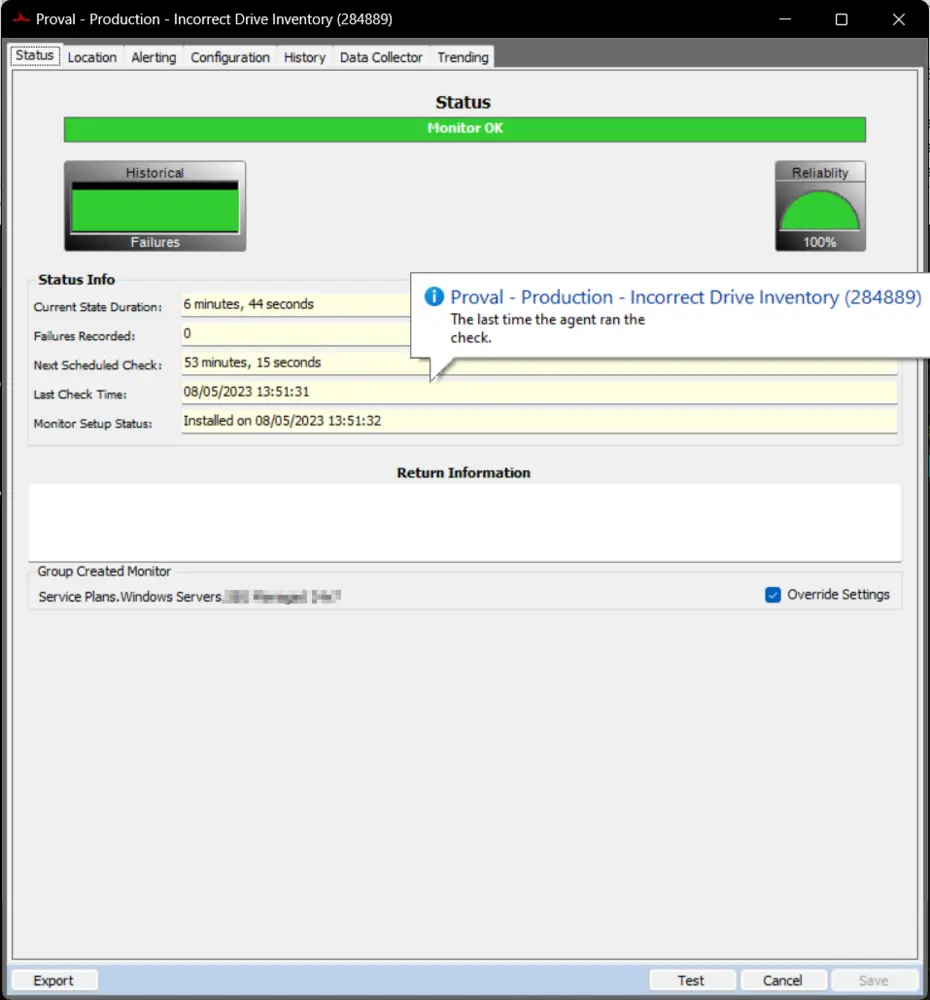 Status Tab