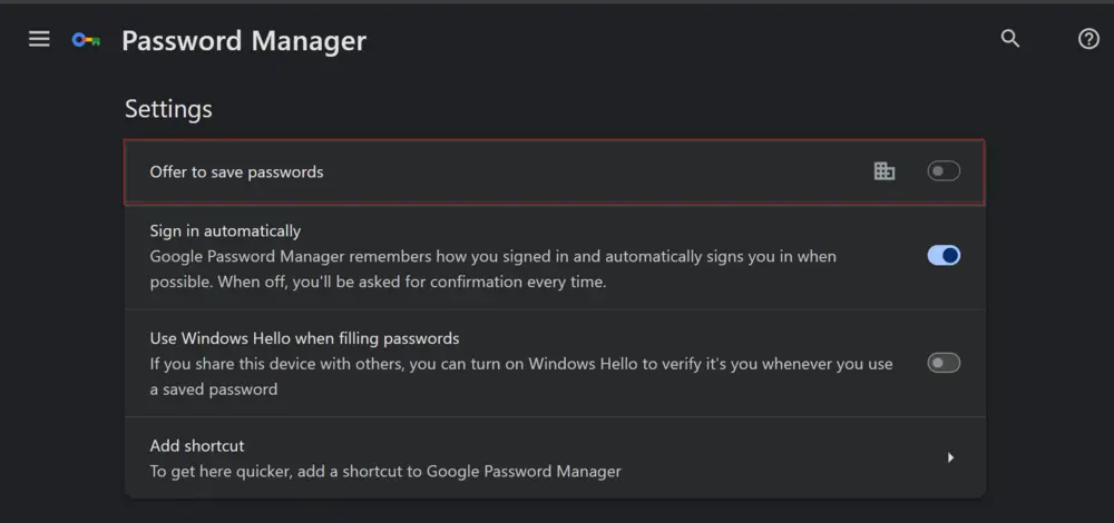 Google Chrome Setting
