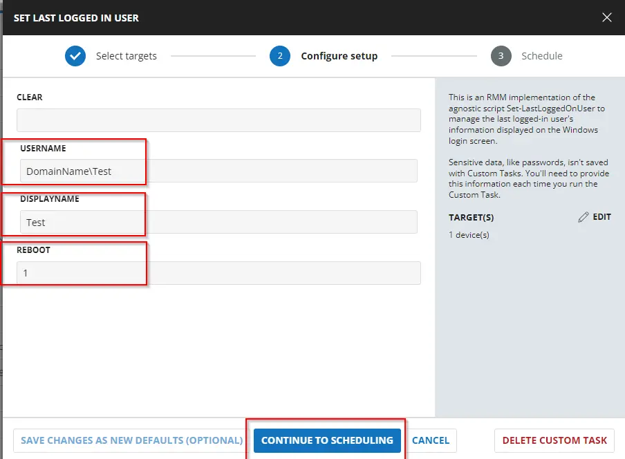 Set Domain User