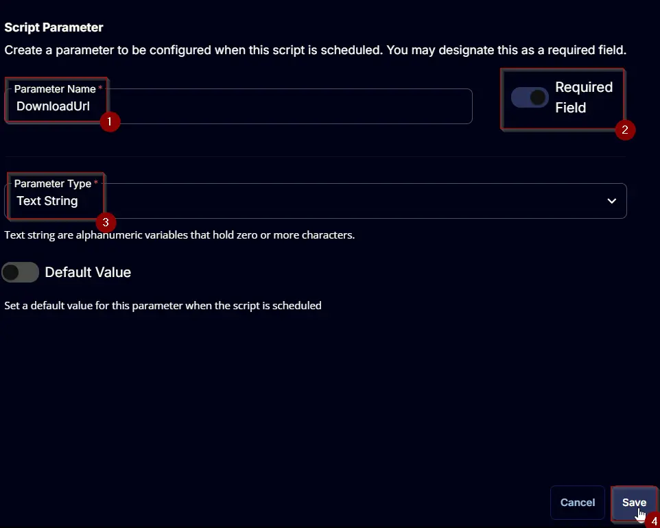 Add Parameter Step 3