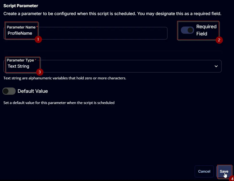 Add Parameter Step 3