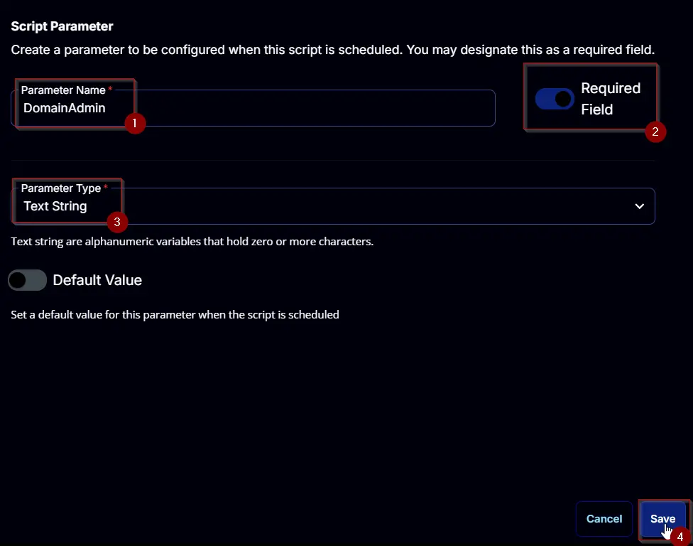 Add Parameter Step 3