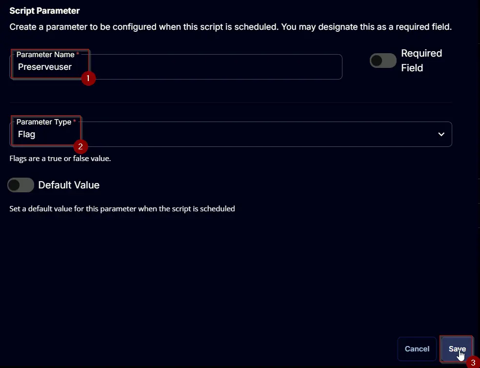 PreserveUser Parameter Image