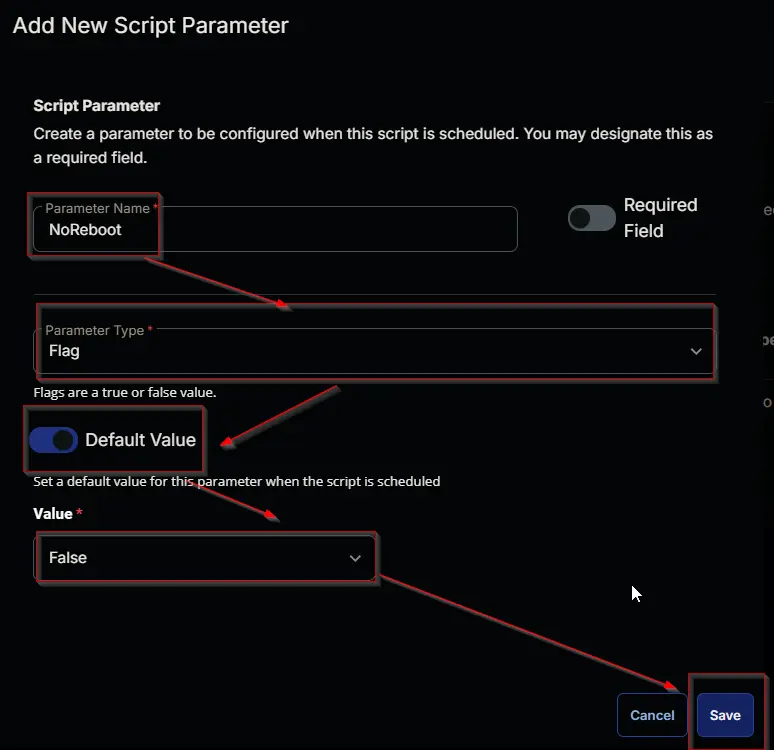 Save Parameter