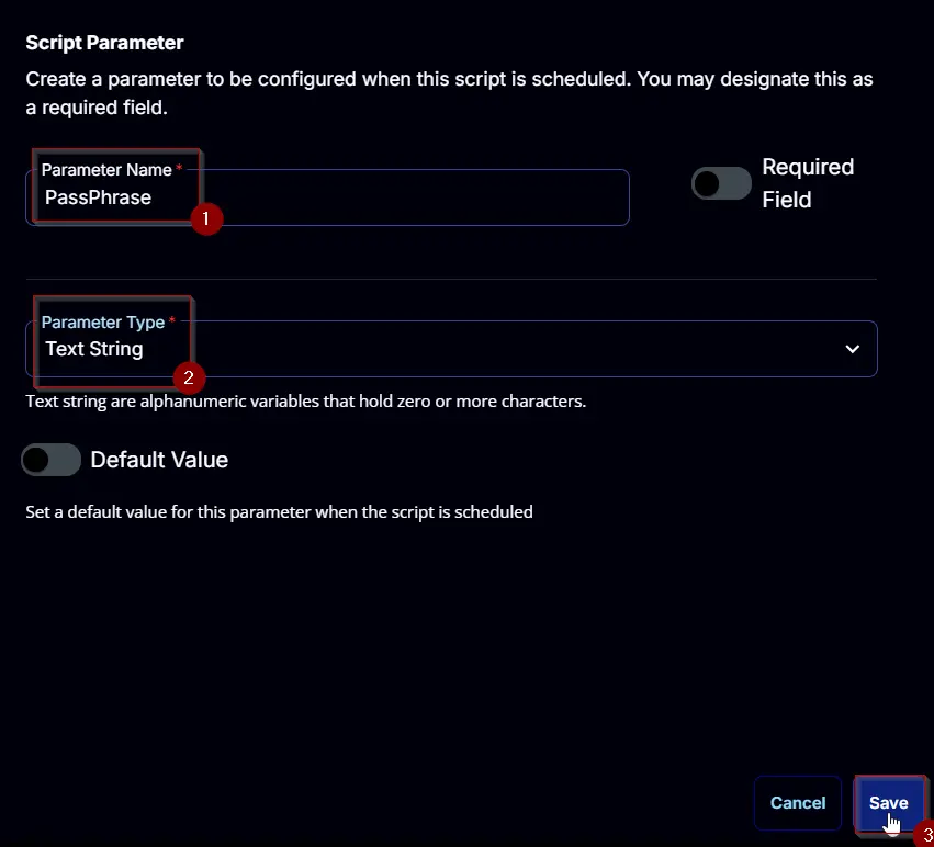 Parameter Save Image