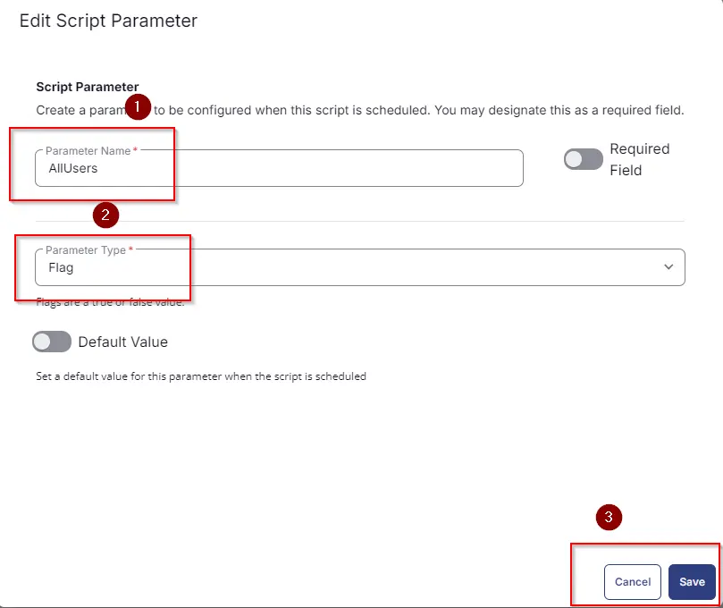 Save Parameter