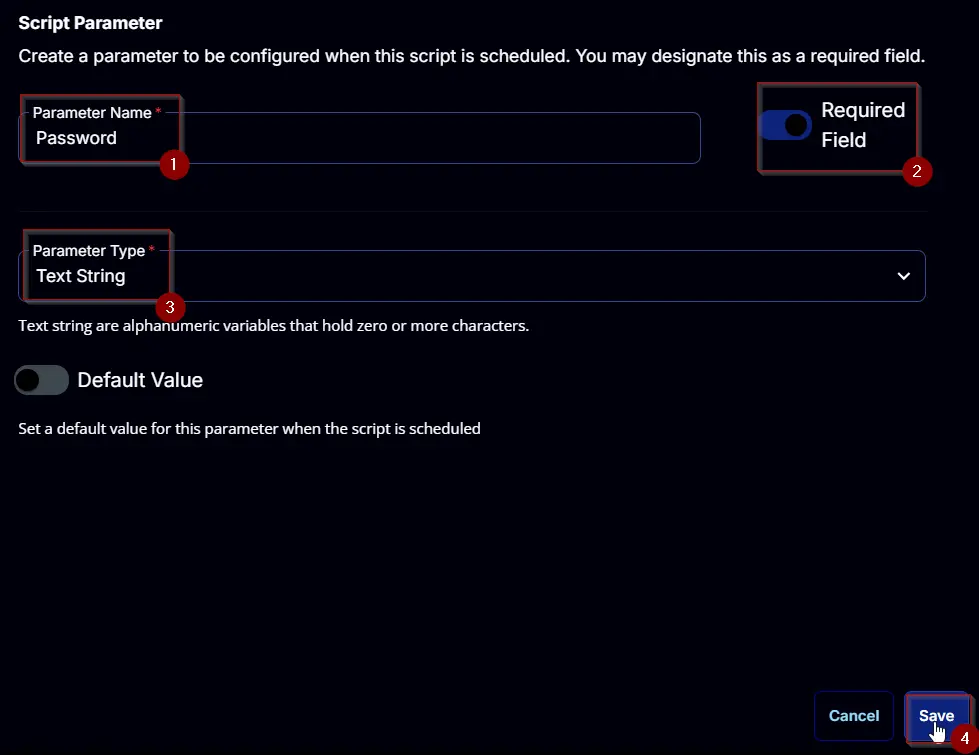 Add Parameter Step 3