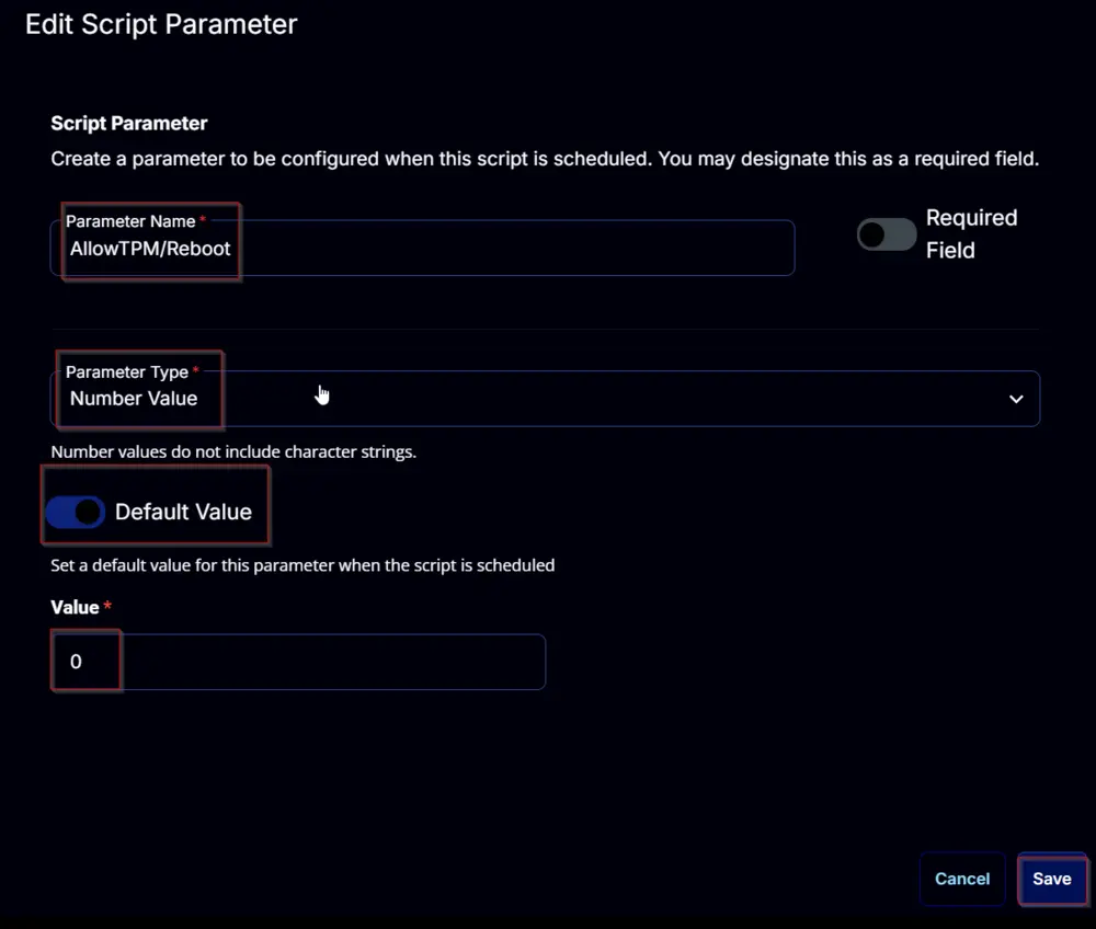 AllowTPM/Reboot Save