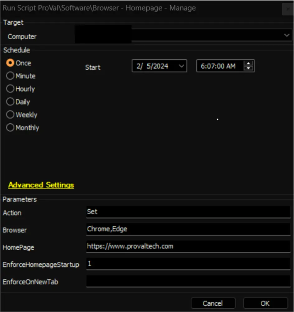 Enforce Homepage on Startup