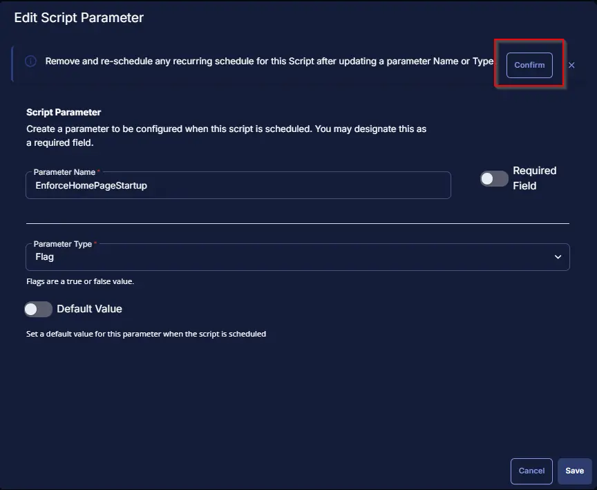 Confirm EnforceHomepageStartup Image
