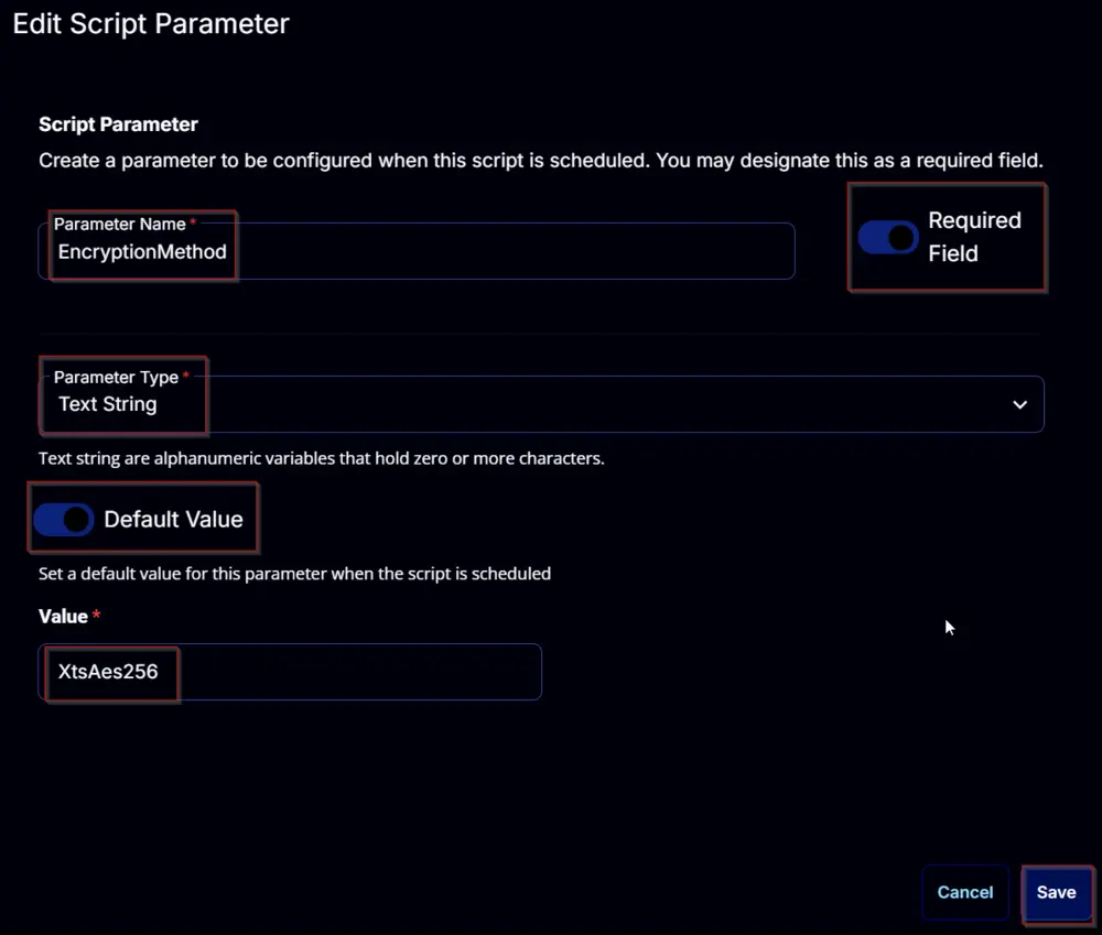 EncryptionMethod Save