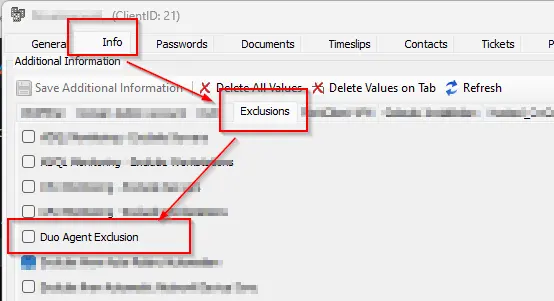 Client Exclusion EDF