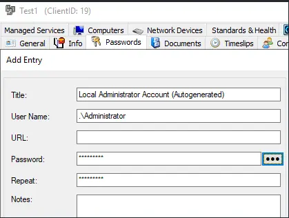 Manual password creation