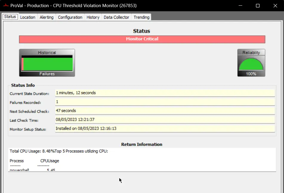 Status Tab