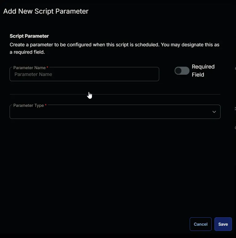 Parameter Screen