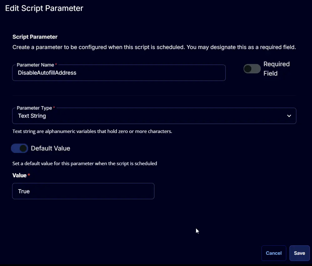 Disable Autofill Address