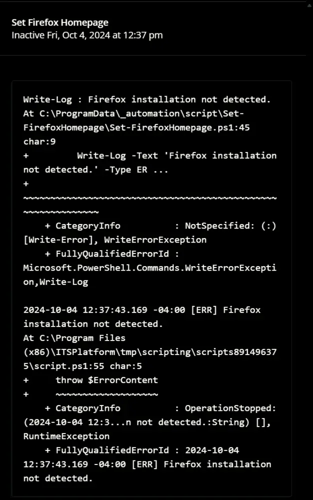 Output Log