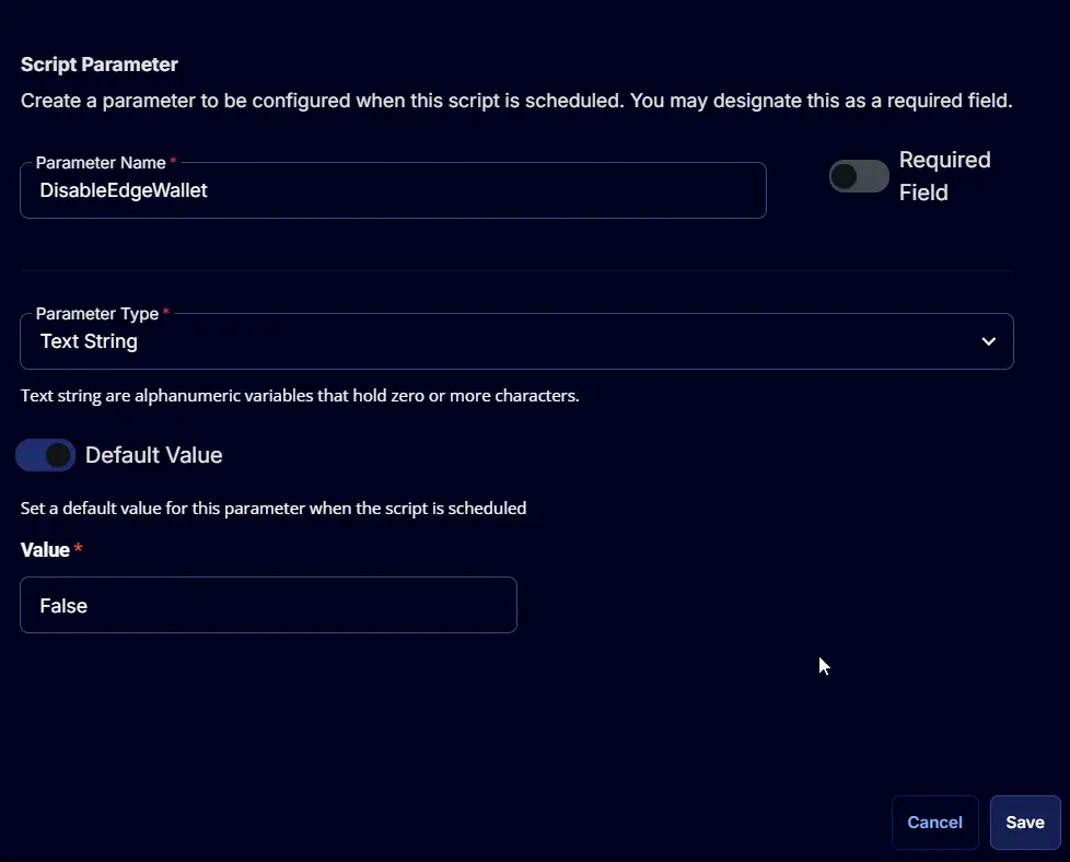 Disable Edge Wallet