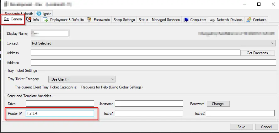Sample Screenshot for single unquoted router address