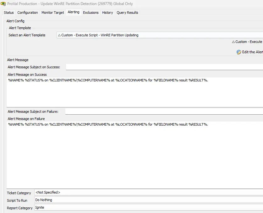 Setup Custom Alert Template