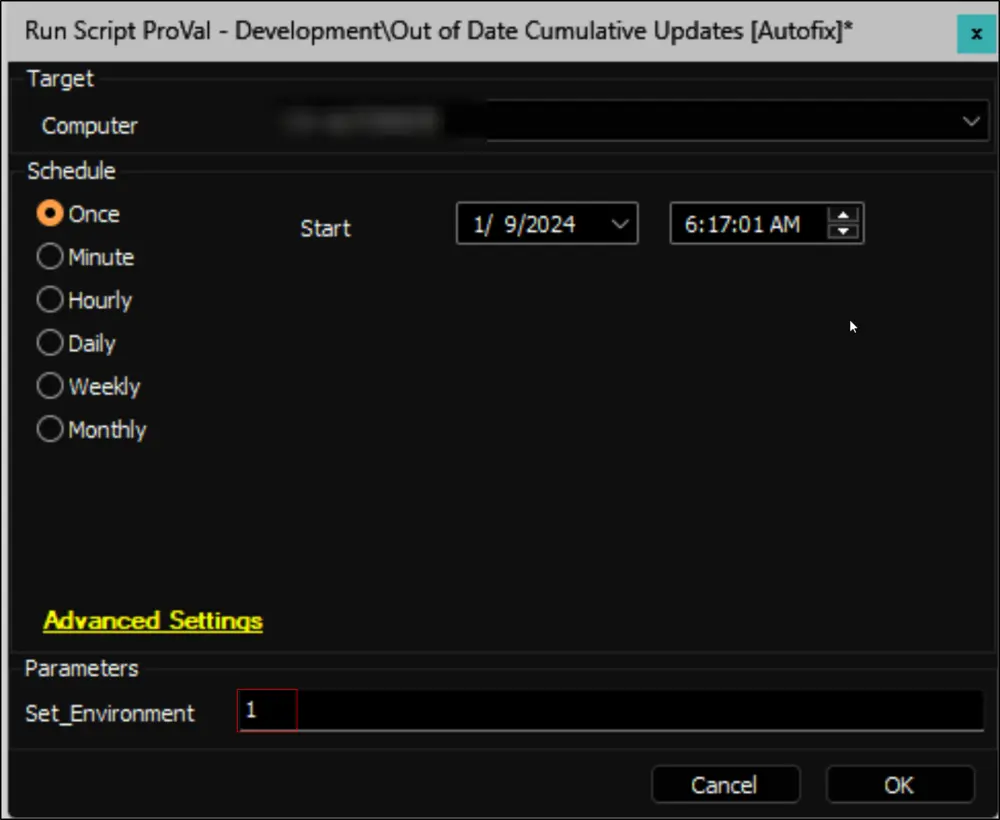Execute Autofix Script