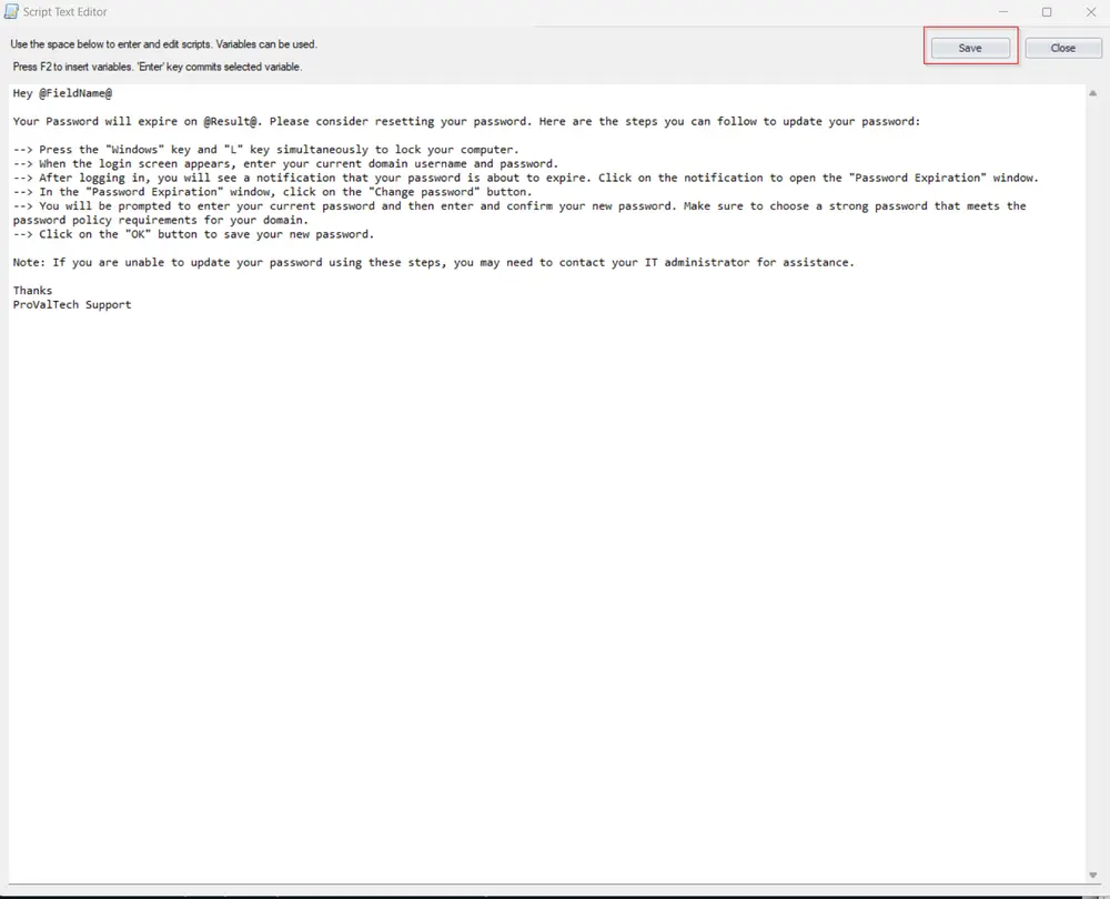 Message Example