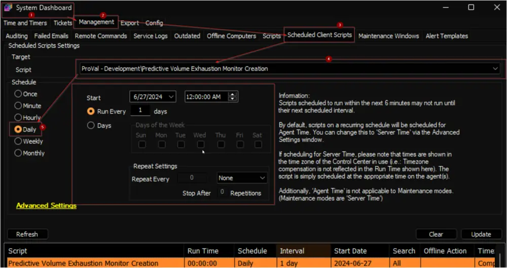Schedule Script