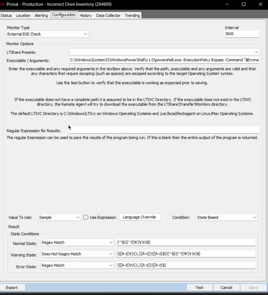 Configuration Tab