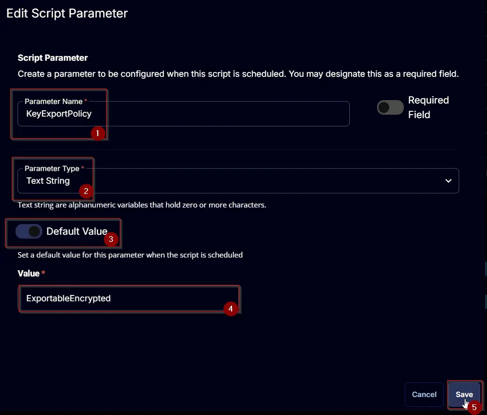 Save Parameter