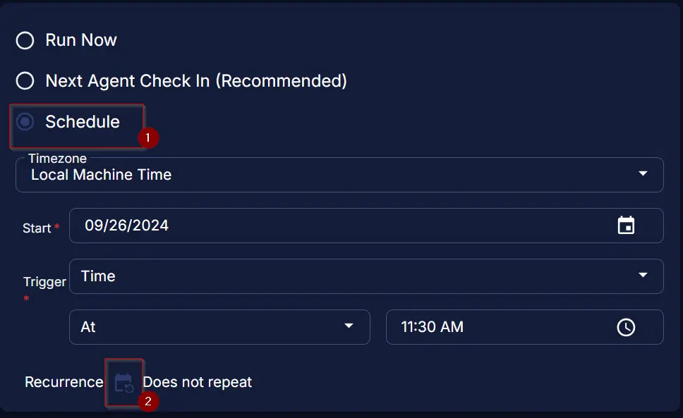 Recurrence Option