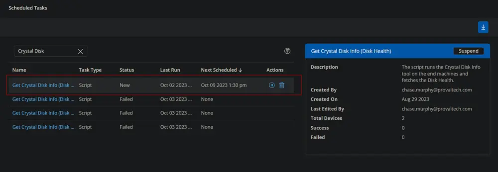 Scheduled Tasks Example