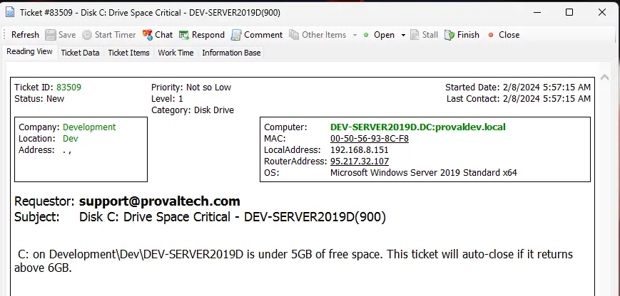 Sample Ticket