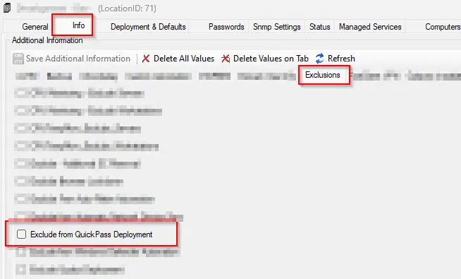 Exclude from QuickPass Deployment