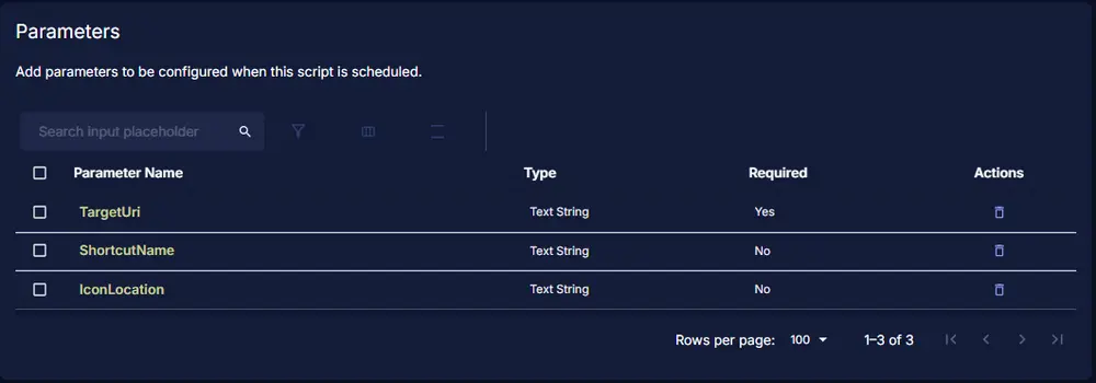 User Parameters Image