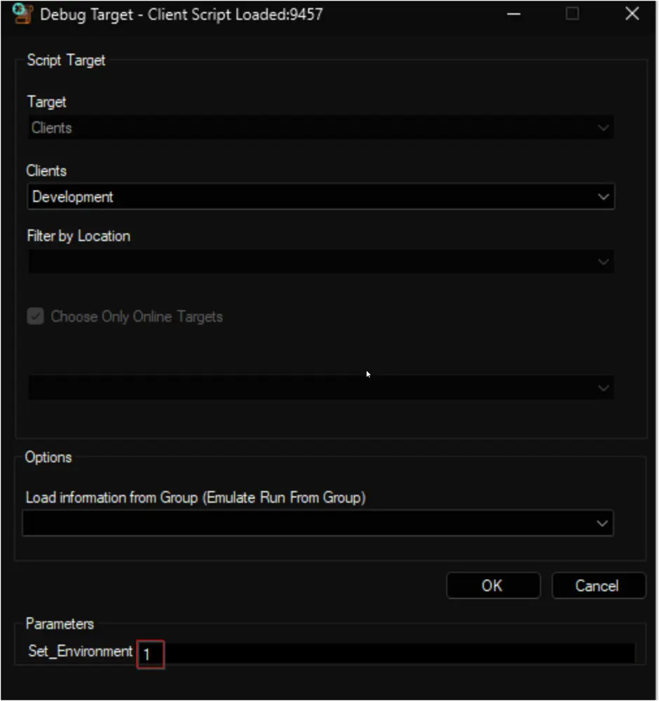 Run Debug Script