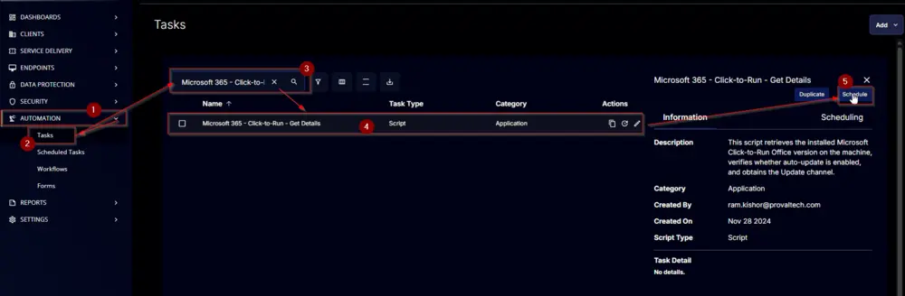 Schedule Button