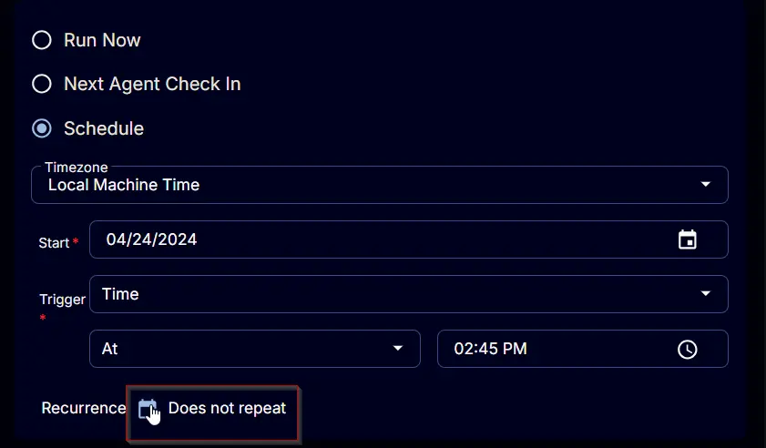 Change Schedule