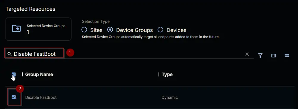 Select Device Group