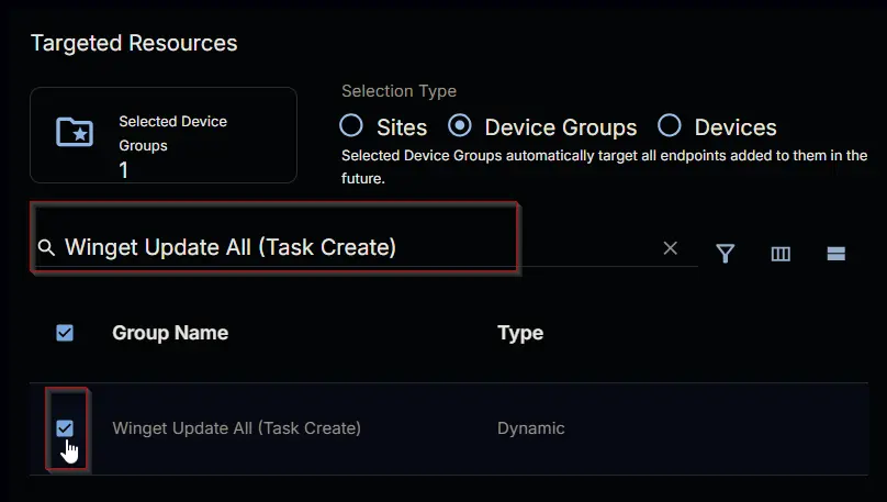 Select Device Group