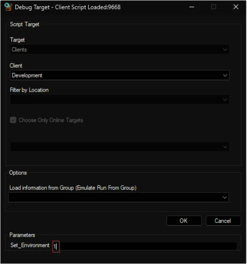 Run Debug Script