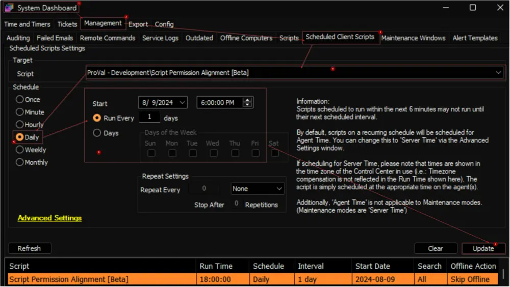 Schedule Script